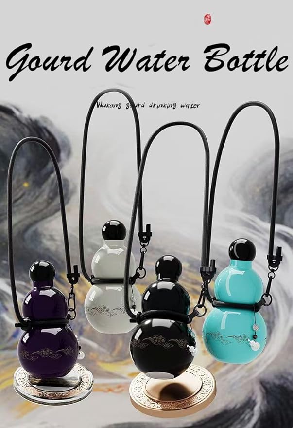 Gourd Water Bottle, 930 ml Sports Travel for Gym, Style Bottle,Gourd Drinking Cup Jug Portable Large Capacity Durable（Round headed version）.
