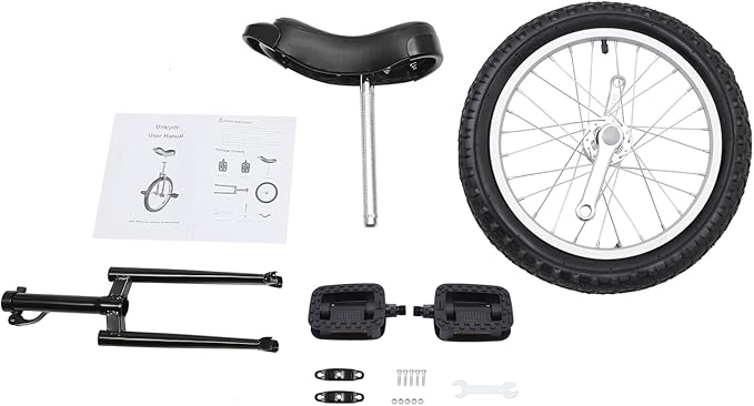 16/24 Inch Wheel Unicycle with Steel Rim, Unicycle Electric Wheel Skidproof Mountain Tire Cycling Sports Exercise with Adjustable Seat, Adults Kids Outdoor Sports Fitness Exercise Tool