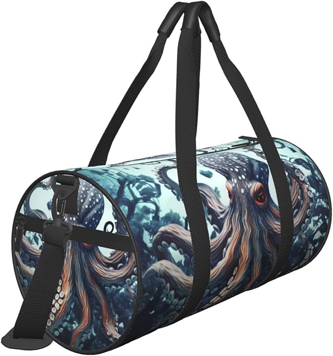 Sports Gym Bag for Women Men Travel Duffel Bag Tote Weekender Bag Carry on Overnight Bag for Travel Swimming Fitness Workout Sports Cool Octopus Duffle Bag