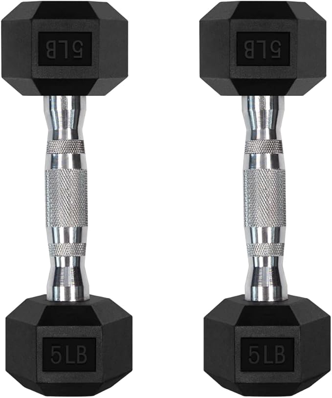 RitFit Rubber Coated Hex Dumbbell Set with Rack, 5-780LB for Home Gym Strength Training, Anti-Slip Knurled Handle, Hexagon Anti-Roll, Heavy-Duty Storage Rack