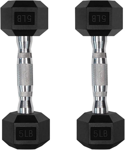 RitFit Rubber Coated Hex Dumbbell Set with Rack, 5-780LB for Home Gym Strength Training, Anti-Slip Knurled Handle, Hexagon Anti-Roll, Heavy-Duty Storage Rack
