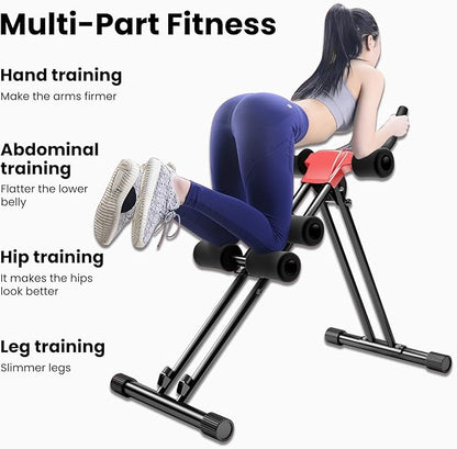 Ab Workout Equipment | Adjustable Ab Trainer Machine for Home Gym Fitness | Foldable Full Body Strength Training Exercise Equipment for Abdominal Exercise & Strength Training | Knee Protection-Black