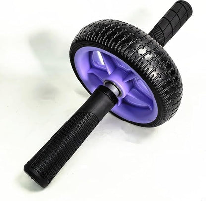 Home Fitness Abdominal Exerciser with Single Wheel, Durables 500 lb Load Capacity, Ergonomic 150 mm EVA Handle, Textured Non-Slip Tire for Stable Rolling on Multiple Surfaces(purple+black)