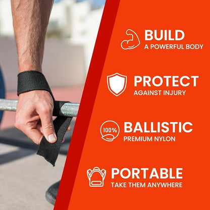 Weightlifting Straps - Premium Powerlifting Straps for Bodybuilding and Strength Training - Unisex - Enhance Your Workout Grip - Essential Gym Accessory