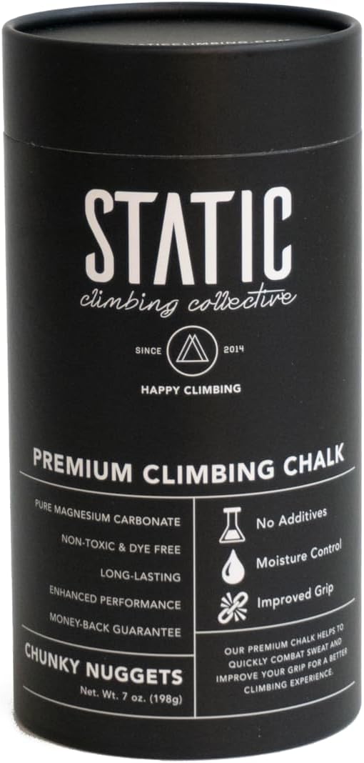 STATIC Climbing - 7oz. Chalk for Rock Climbing, Weightlifting, Gym, Crossfit and Gymnastics