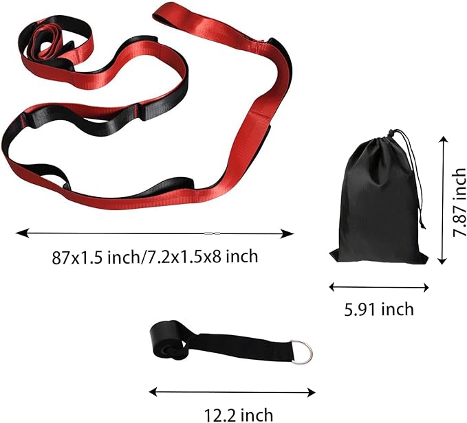 Calf Stretcher Multi Loop Stretch Strap - Physical Therapy Strap for Stretching, Calf Stretch Yoga Belt with Loops, Hamstring Stretcher, Leg Stretch Band, Fascia Stretcher & Arch Support Bands for Feet