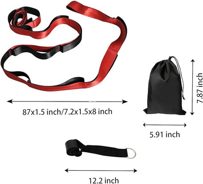 Calf Stretcher Multi Loop Stretch Strap - Physical Therapy Strap for Stretching, Calf Stretch Yoga Belt with Loops, Hamstring Stretcher, Leg Stretch Band, Fascia Stretcher & Arch Support Bands for Feet