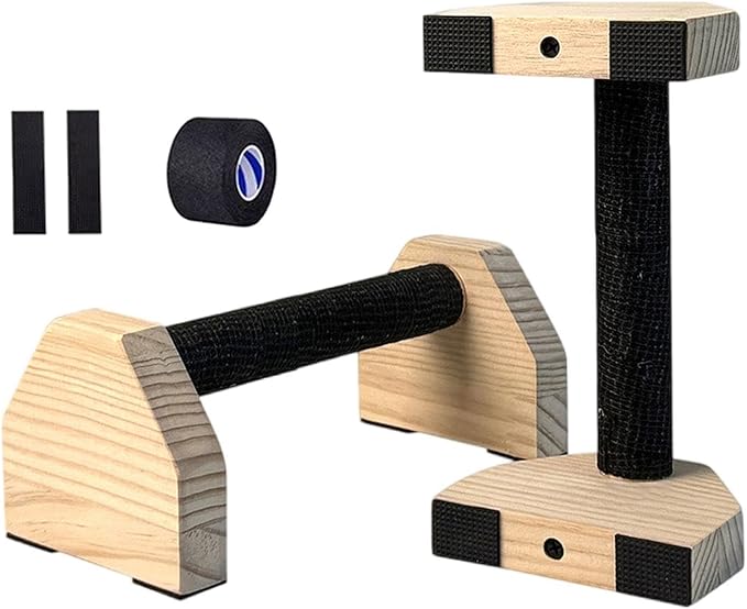 2Pcs Push up Bar Home Workout Equipment Parallettes Bar for Adults Wood Push up Stands for Gymnastics Exercise Aerobics