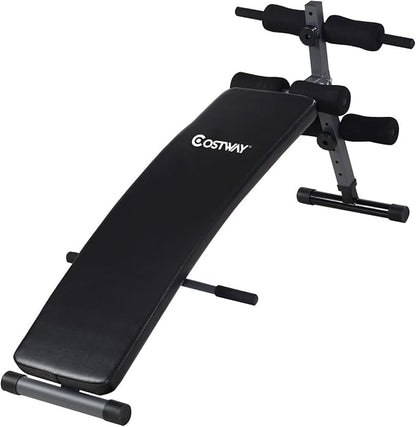 Costway Adjustable Arc-Shaped Decline Sit up Bench Crunch Board Exercise Fitness Workout
