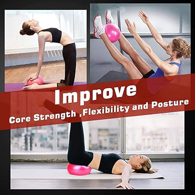 Mini Yoga Balls 6 Inch Exercise Pilates Therapy Balance Micropore Ball Barre Equipment for Home Stability Training Physical Core Training with Pump