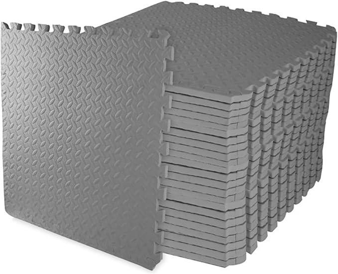 BalanceFrom Puzzle Exercise Mat 3/4" Thick, EVA Interlocking Foam Floor Tiles for Home Gym, Mat for Home Workout Equipment, Floor Padding for Kids, Multiple Sizes and Colors