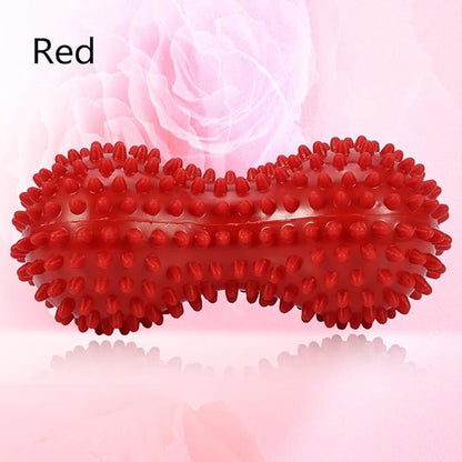 Spiky Massage Ball Peanut Massager Ball Fitness Exercise Mobility Peanut Ball Pain Muscle Steess Foot Myofascial Relief for Plantar Fasciitis Heel Foot Arch Pain (red)
