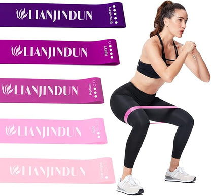 5 Pcs Loop Resistance Bands, Exercise Bands for Women Men, mini Excercise Bands for Working Out, Workout Bands for Fitness, Stretching, Strength Training, Physical Therapy