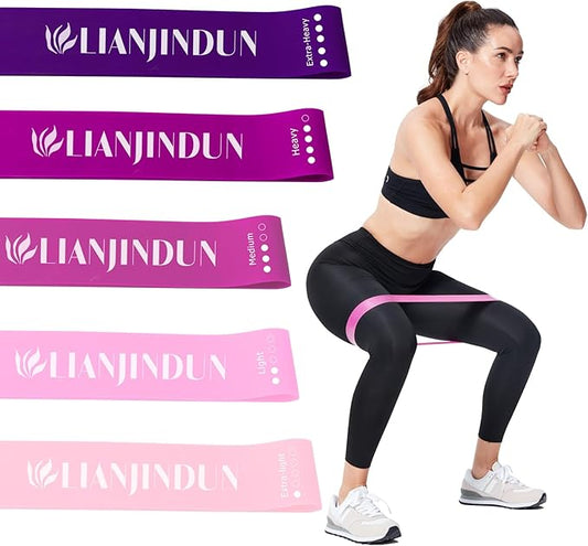 5 Pcs Loop Resistance Bands, Exercise Bands for Women Men, mini Excercise Bands for Working Out, Workout Bands for Fitness, Stretching, Strength Training, Physical Therapy