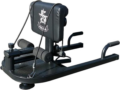 Multi Function Deep Sissy Squat Bench with 2 Exercise Resistance Handles | 8 in 1 Home Gym Machine Leg Exercise | Abdominal Exercises Sit Ups Push Ups Deep Squat Workout Strength Training (Black)