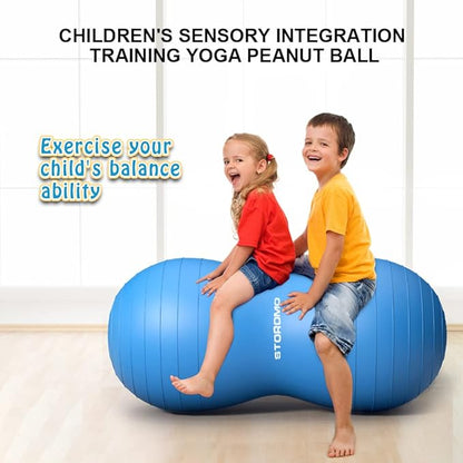 Anti-Burst Peanut Ball,Kids Active Wiggle Seat,for Labor, Therapy, Kids with ADHD – Eco-Friendly Birth Ball for Pregnancy, Physical Therapy & Exercise– with Pump