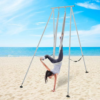 Houseables Aerial Silks, Yoga Swing, Aerial Yoga Hammock, Ariel Silk, Gymnastics Swing, Acrobatics Equipment, For Home, Indoor, Outdoor, Arial Setup, Rig, Sling, Portable