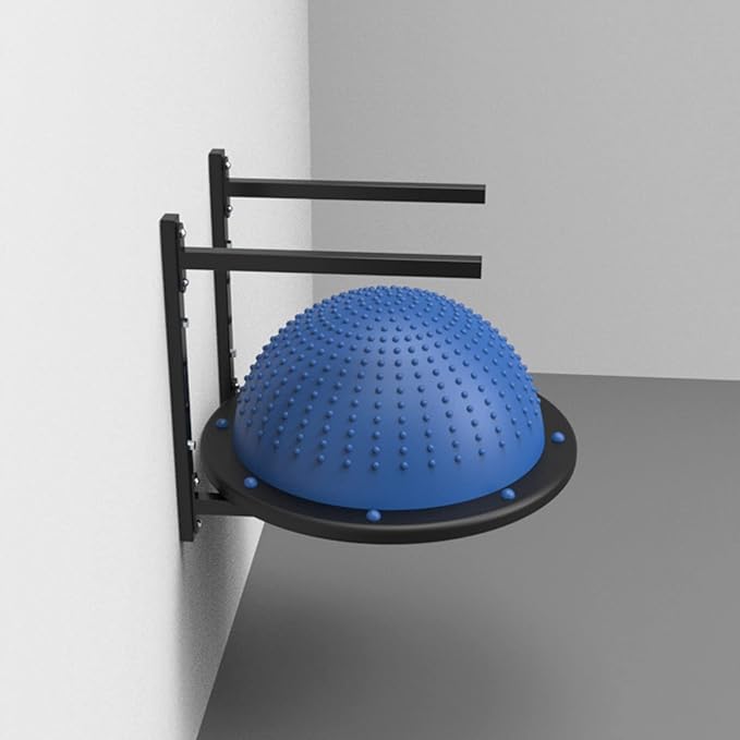 Ball Storage Holder Wall Mount Half Ball Balance Trainer Storage Rack, Sturdy Iron Exercise Ball Holder for Home Gym, Garage Wall & Fitness Workout