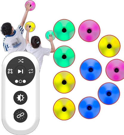 TsoLay Agile Reaction Speed Training Kit, Speed Drills Fitness Lights, 3/4/6/8/10 Light+1 Remote Control, 4 Modes, 270° Viewing Angle and 10cm Height Sensing Distance for Coaches, Gyms