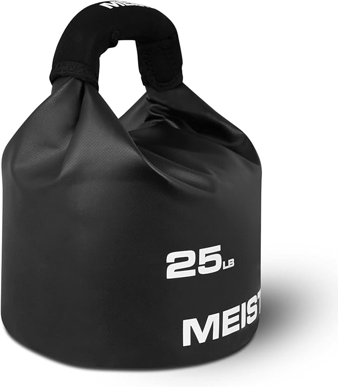 Meister BEAST Portable Sand Kettlebell - Soft Sandbag Weight - 25lb / 11.3kg - Black