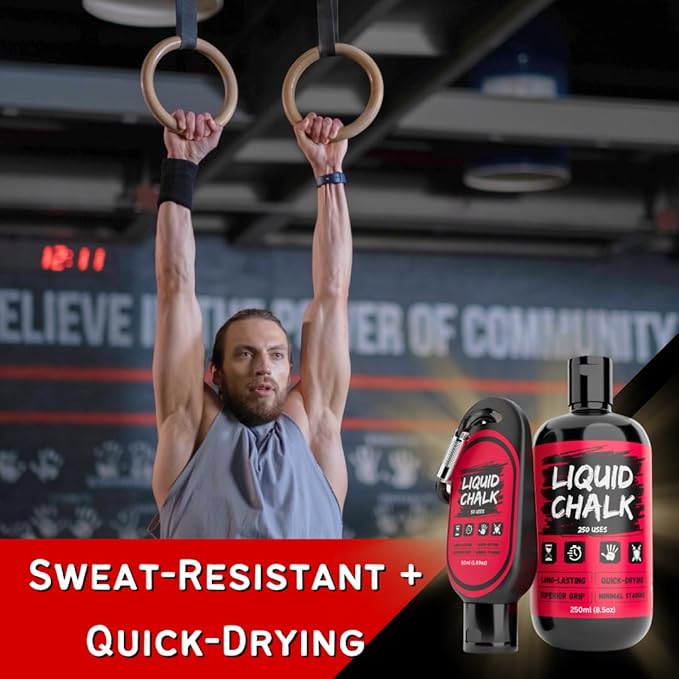 PowerGrip Liquid Chalk – Sweat-Proof, No-Mess Grip Enhancer for Weightlifting, Rock Climbing & Gymnastics