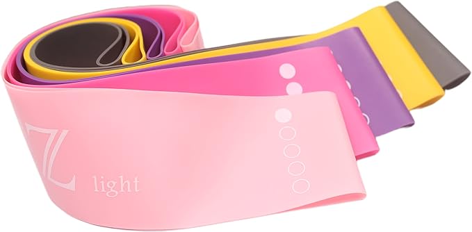 Resistance Loop Exercise Bands with Carry Bag| Workout Loop Bands for Body Workout Fitness Stretch| Set of 5