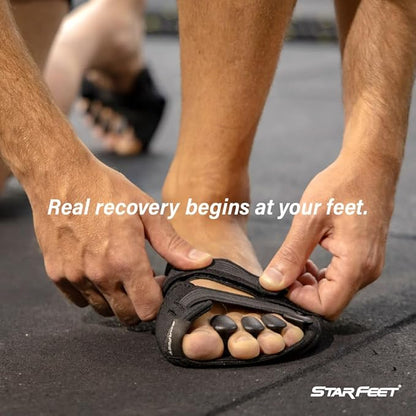 StarFeet. The first support for recovering your feet – Post-Workout recovery for Athletes – Relief and recovery for feet, knees, and back – Perfect for runners Amateurs and Professional.