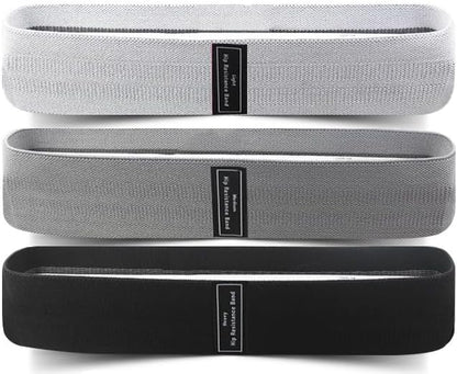 Fabric Resistance Bands Set, 3 Levels Light Medium Heavy, for Legs and Glutes, Squats, Yoga and Strength Training