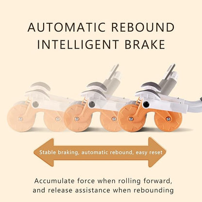 2026 New Ab Roller Wheel with Timer & Knee Mat,Automatic Rebound Abdominal Wheel with Elbow Support Ab Workout Equipment for Strengthening Core Muscles Abs Exercise Roller for Women Men