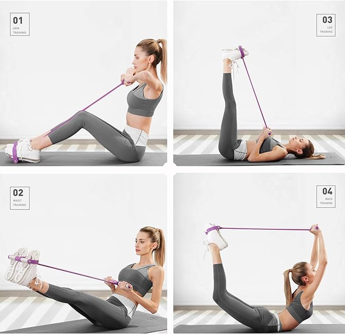 Pedal Resistance Band, Multifunction Tension Rope Workout Equipment, Sit-up Exercise at Home Gym Natural Latex Tension Rope Fitness Equipment, for Abdomen/Arm/Leg Stretching Slimming Training