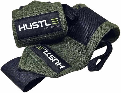 Hustle Athletics Wrist Wraps for Weightlifting - 18" & 12" Premium Wrist Support Weight Lifting Wraps to Lift Heavier & Train Harder - Heavy Duty Powerlifting & Bench Press Gym Straps for Men & Women