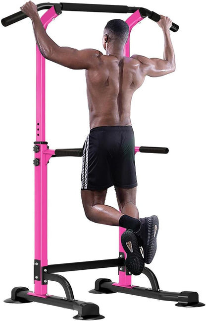 SogesHome Power Tower Pull Up Bar and Dip Station, Height Adjustable Dip Stand Exercise Machine for Home Gym, Multi-Functional Free Standing Strength Training Fitness Workout Station