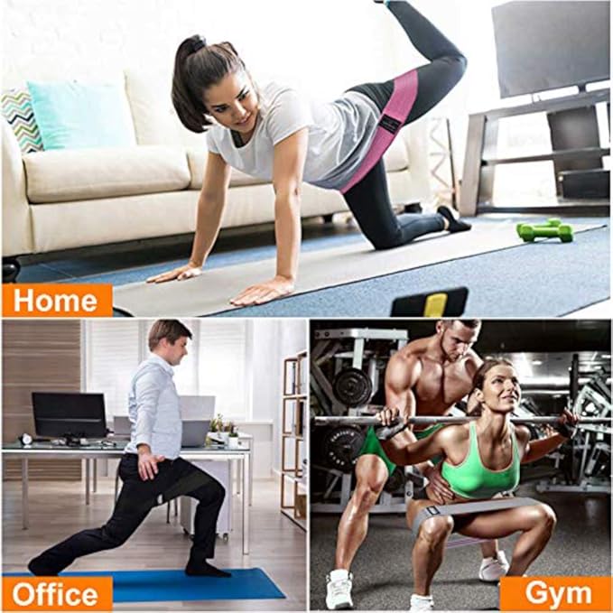 Fabric Resistance Bands Set,Women/Men Exercise Bands for Legs and Butt,3 Resistance Level Booty Bands,Home Fitness Yoga Pilates Equipment