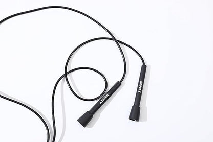 Skipping Rope 6-in-1 Jump Rope Set Beginner Friendly with Tangle Free Segmented Beaded Rope, PVC Rope, Massage Ball, Resistance Band, and Handle Tapes, Adjustable Length