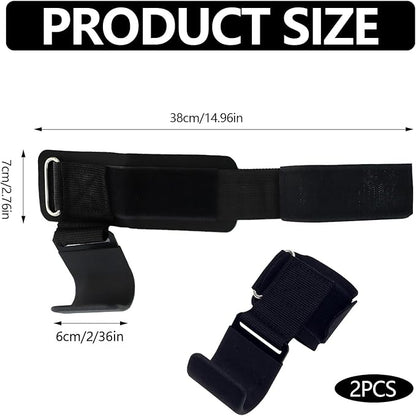 Weight Lifting Hooks Pair Wrist Supports Non-Slip for Gym Grips Pull Up Weight Lifting Grips Barbell Powerlifting Exercise Fitness 8mm Neoprene Padded