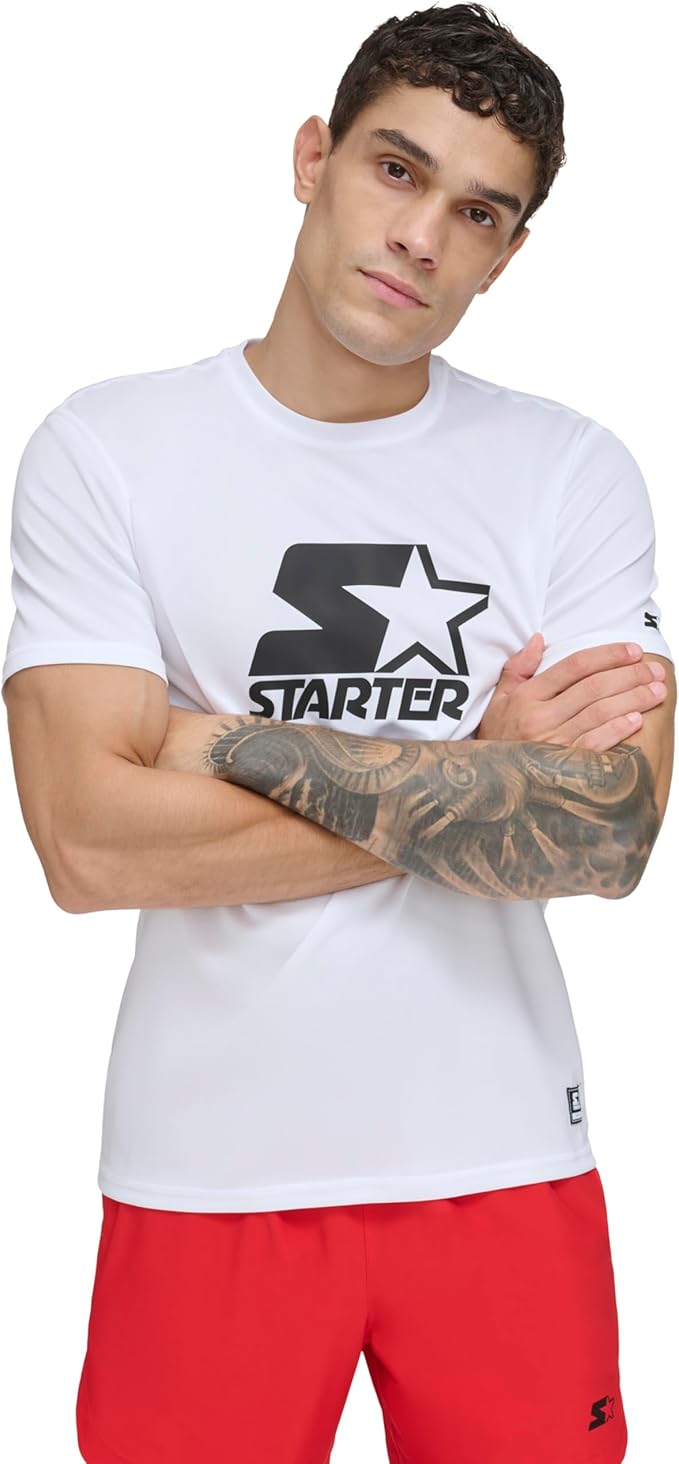 Starter Men's Quick Dry Short Sleeve Lightweight UPF Active Top