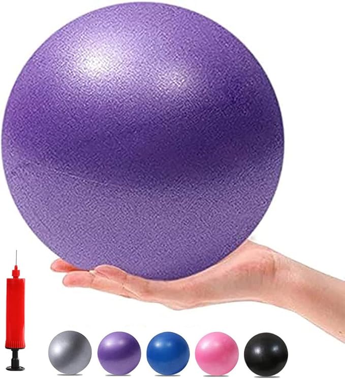 Mini Yoga Balls 6 Inch Exercise Pilates Therapy Balance Micropore Ball Barre Equipment for Home Stability Training Physical Core Training with Pump