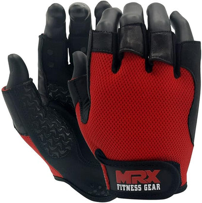Weightlifting Gloves Leather Palm Grip Half Finger Body Building Gym Glove for Exercise Training Fitness Workout Men Women Lifts Made Spandex Materials, Including Genuine Amara Leather