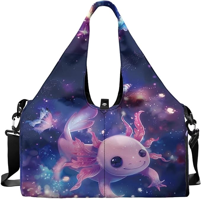 Gym Bag with Yoga Mat Holder Large Tote Bag With Multi Pockets for Women Men Dry Wet Separated Pocket Carryall Yoga Tote Bag for Pilates Travel Workout Office