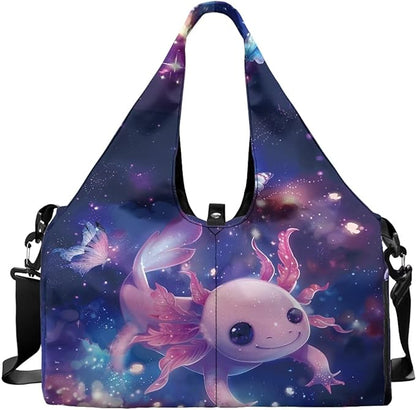 Gym Bag with Yoga Mat Holder Large Tote Bag With Multi Pockets for Women Men Dry Wet Separated Pocket Carryall Yoga Tote Bag for Pilates Travel Workout Office