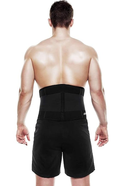 Rehband X-Stable Back Support, Neoprene back compression support 5mm, strong support for fitness and daily life, stabilizes lower back, Colour:Black, Size:X-Large