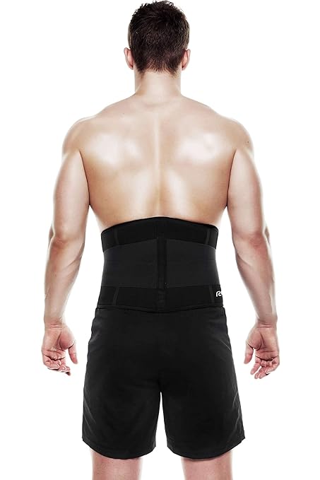 Rehband X-Stable Back Support, Neoprene back compression support 5mm, strong support for fitness and daily life, stabilizes lower back, Colour:Black, Size:XX-Large