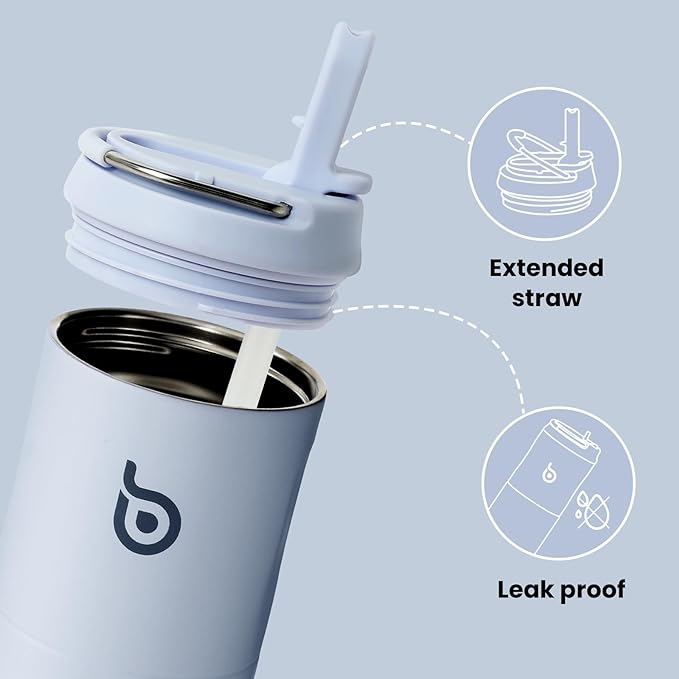 BOTTLE BOTTLE Insulated Water Bottle 24oz with Straw Lid and Handle for Sports Travel Gym Stainless Steel Water Bottles Double-Wall Vacuum Metal Leak Proof BPA-Free