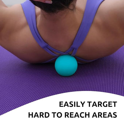 Massage Lacrosse Balls for Deep Tissue Relief - Trigger Point Therapy Ball Set for Plantar Fasciitis, Myofascial Release for Back, Shoulder, Foot - Massage Ball Roller - 2 Pack (Electric Blue)