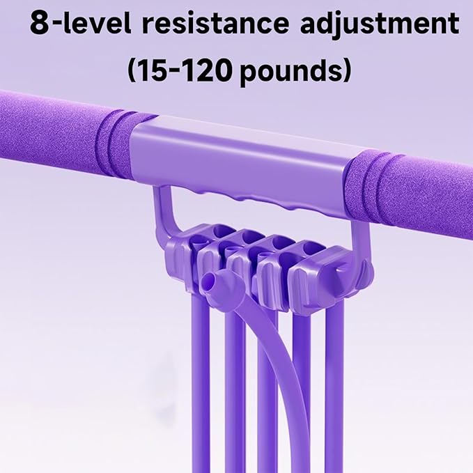 3 in 1 Adjustable Pedal Resistance Band, 8-Tube Multifunction Tension Rope, Natural Latex sit-up Trainer Resistance Band Suitable for Fat Loss and Full-Body Shaping Workout