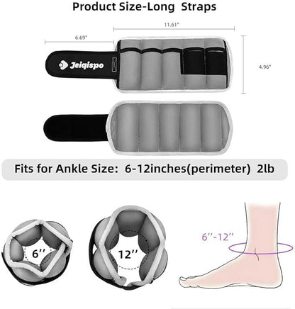 Adjustable Ankle Weights 1 Pair 2/4/6/8/10 LBS Wrist Leg Arm Weights for Women Men Kids,Strength Training with Removable Weight for Fitness Gym Workout Running Walking