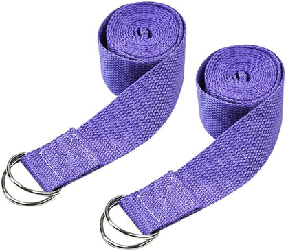 POPETPOP Yoga Stretch Belt 72 Inch Elastic Fitness Stretch Band with Durable Buckle for Flexibility Muscle Stretching and Daily Exercise