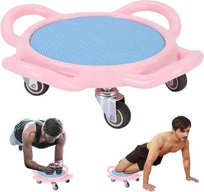 360掳 Rotating Ab Roller Wheel Portable Exercise Board with Mat for Home Workout