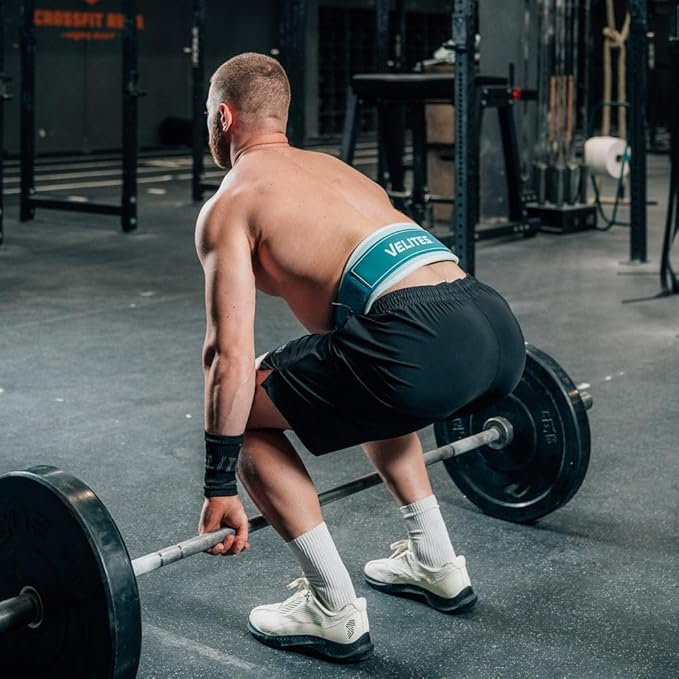 Velites - Weightlifting Lumbar Support Belt - Official of the Royal Spanish Weightlifting Federation - Extra-adherent Velcro - For Deadlifts, Squats, Snatches and Cleans