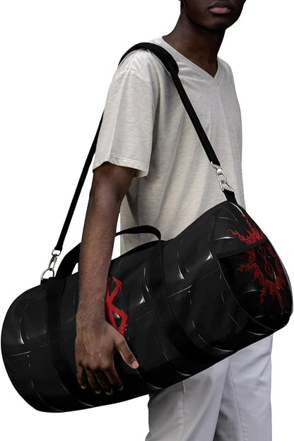 Anime Gym Bag for Women Men - Large Capacity Waterproof Workout Fitness Travel Sports Bags Fashion Street Camping Expandable Carry On Duffle Bag For Couple (Black Berserk) PTY